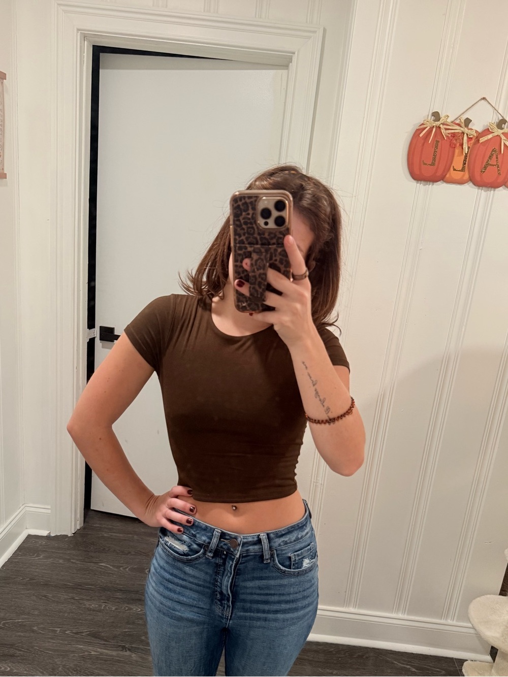 Brown Cropped Tee